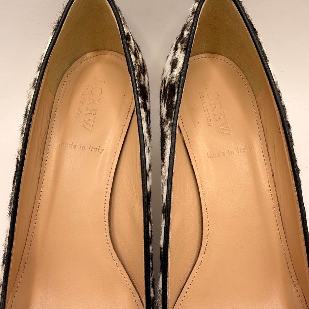 J.Crew Collection Made in Italy Calf Hair Animal Print Kitten Heel Pumps Size 7 - Picture 5 of 9